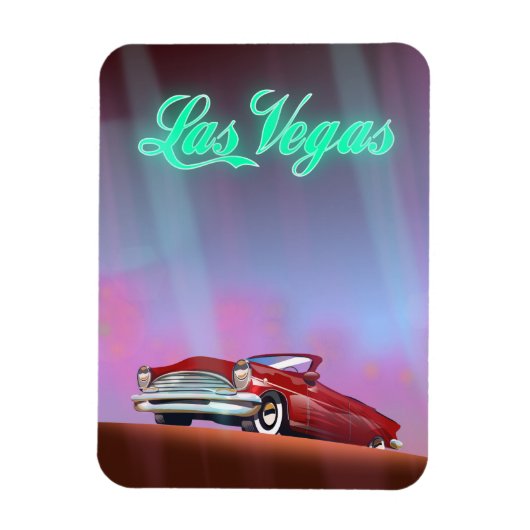 Las Vegas Reiseplakat Postkarte Magnet (Vertikal)
