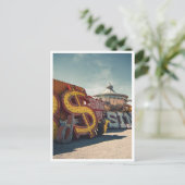 Las Vegas Retro Casino Postkarte (Stehend Vorderseite)