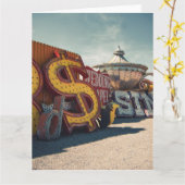 Las Vegas Retro Casino Wedding Card Karte (Gelbe Blume)