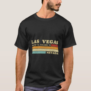 Las Vegas Retro Längengrad Latitude T-Shirt