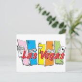 Las-Vegas-Retro Postkarte (Stehend Vorderseite)