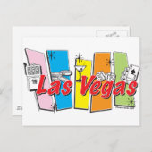 Las-Vegas-Retro Postkarte (Vorne/Hinten)