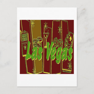 Las Vegas Retro Postkarte