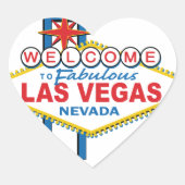 Las Vegas Retro Sign Herz-Aufkleber (Vorderseite)