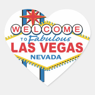 Las Vegas Retro Sign Herz-Aufkleber