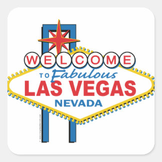 Las Vegas Retro Sign Quadratischer Aufkleber