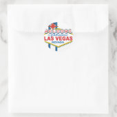 Las Vegas Retro Sign Runder Aufkleber (Tasche)
