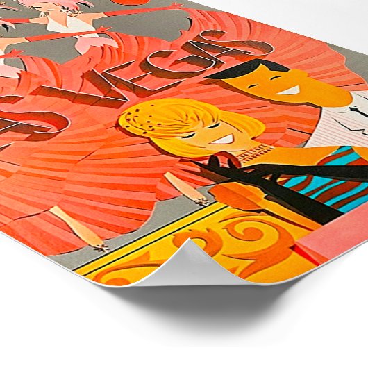 Las Vegas Retro Vintage Travel Poster (Ecke)