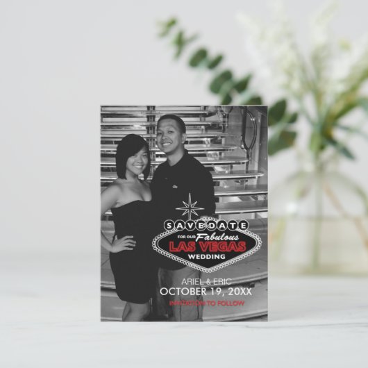 Las Vegas Rett-the-Date Custom Postcard Save The Date (Stehend Vorderseite)