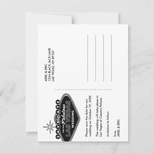 Las Vegas Rett-the-Date Custom Postcard Save The Date (Rückseite)