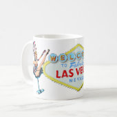 Las Vegas-Revuegirl und -zeichen Kaffeetasse (Vorderseite Links)