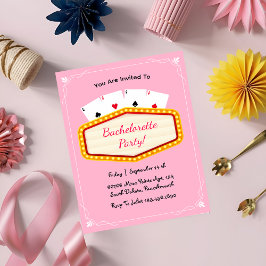 Las Vegas rosa Junggeselinnen-Abschied Einladung