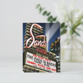 Las Vegas Sands Hotel Retro Neo Postcard Postkarte (Stehend Vorderseite)