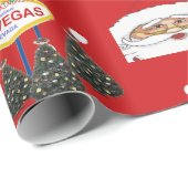 Las Vegas Santas Merry Christmas Wrapping Paper Geschenkpapier (Rolleneckpunkt)