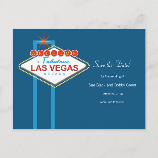 Las Vegas Save the Date Ankündigungspostkarte (Vorderseite)