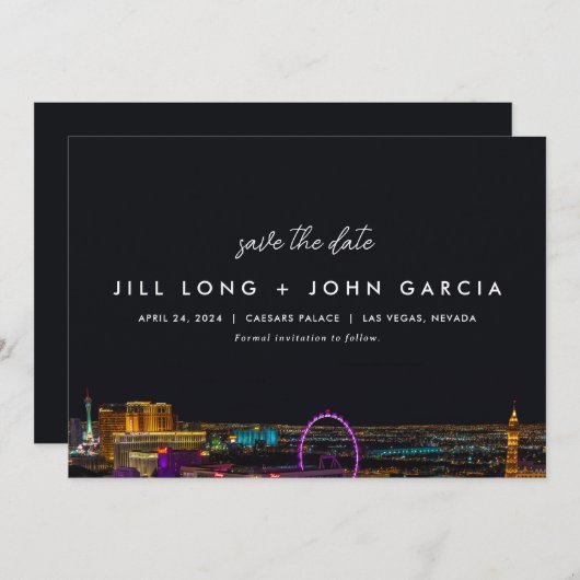 Las Vegas Save the Date Einladung (Vorne/Hinten)