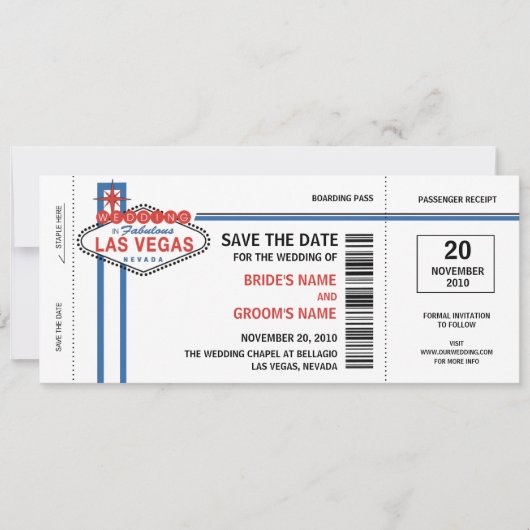 Las Vegas Save the Date Einladungen (Vorderseite)