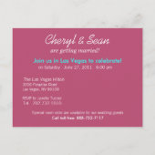 Las Vegas Save the Date (Fuschia) Ankündigungspostkarte (Rückseite)