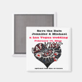 Las Vegas Save the Date Herz Magnet (Vorderseite/Rückseite)