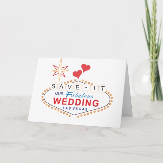 Las Vegas Save the Date Hochzeitskarten Ankündigung (Vorderseite)
