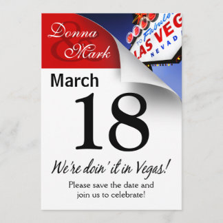 Las Vegas Save the Date Kalenderseite