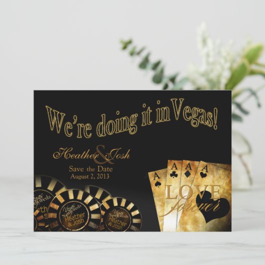 Las Vegas Save the Date (Kontakt 2 personalisieren (Stehend Vorderseite)