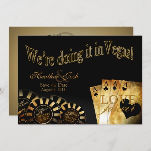 Las Vegas Save the Date (Kontakt 2 personalisieren (Vorne/Hinten)