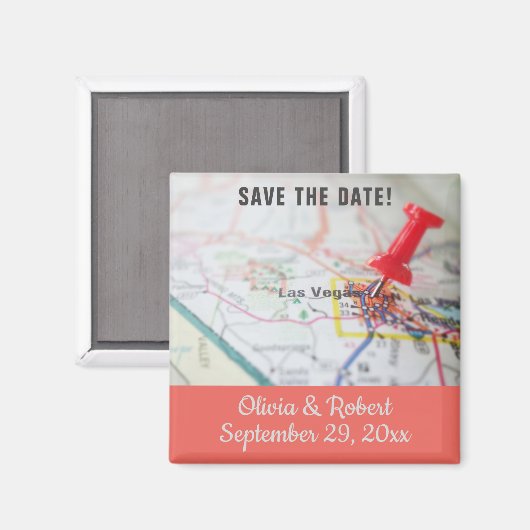 Las Vegas Save the Date Magnet (Vorderseite/Rückseite)