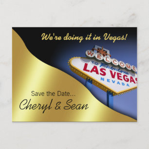 Las Vegas Save the Date (Metallgold) Ankündigungspostkarte