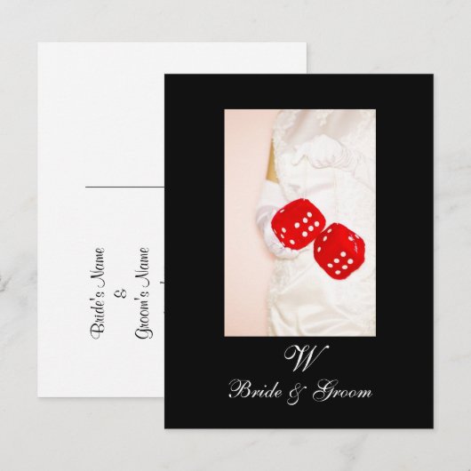 Las Vegas Save the Date Postkarten Monogramme (Vorne/Hinten)