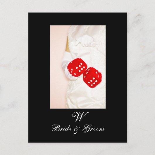 Las Vegas Save the Date Postkarten Monogramme (Vorderseite)