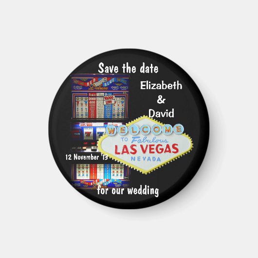Las Vegas Save the Date Slot Machine Magnet (Vorne)