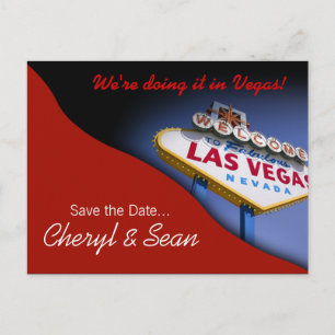 Las Vegas Save the Date (Tomaterot) Ankündigungspostkarte