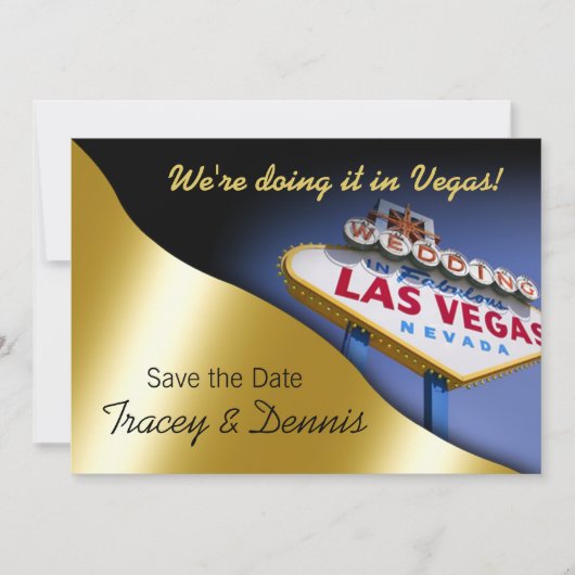 Las Vegas Save the Date Wedding Einladung (Vorderseite)
