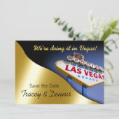 Las Vegas Save the Date Wedding Einladung (Stehend Vorderseite)