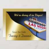 Las Vegas Save the Date Wedding Einladung (Vorne/Hinten)
