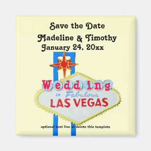 Las Vegas Save the Date Wedding Neon Sign Magnet
