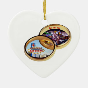 Las Vegas Save the Date Wedding Rings Ornament