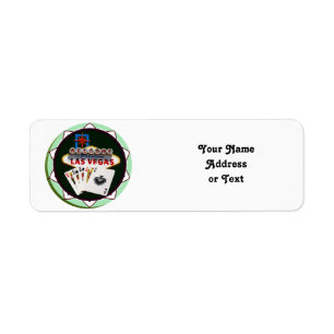 Las Vegas-Schild & Karten Poker Chip