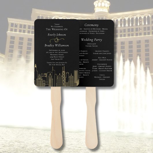 Las Vegas Schwarz-weiß Gold Raffiniertes Programm Fächer