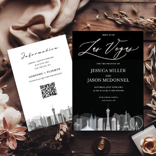Las Vegas Schwarz-Weiße Hochzeitseinladung Einladung