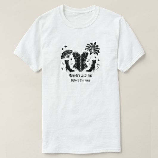 Las Vegas Showgirl Bridesmaid Bachelorette Party T-Shirt (Design vorne)