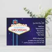 Las Vegas Sign Birthday Party Einladung (Stehend Vorderseite)