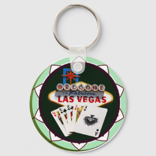 Las Vegas Sign & Cards Poker Chip Schlüsselanhänger
