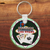 Las Vegas Sign & Cards Poker Chip Schlüsselanhänger (Vorderseite)