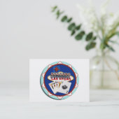 Las Vegas Sign & Cards Poker Chip Visitenkarte (Stehend Vorderseite)