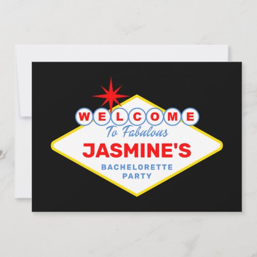 Las Vegas Sign Casino Junggeselinnen-Abschied Einladung (Vorderseite)