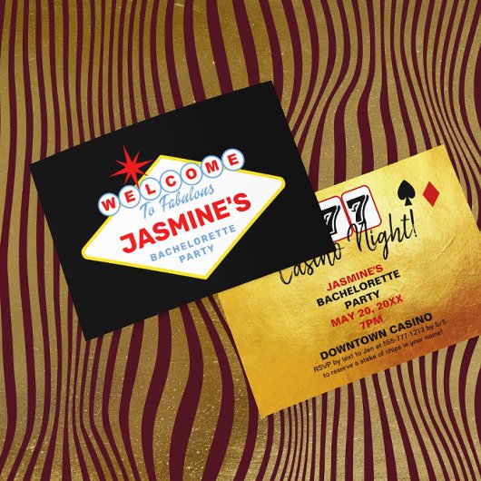 Las Vegas Sign Casino Junggeselinnen-Abschied Einladung
