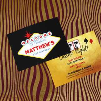 Las Vegas Sign Casino Party Einladung