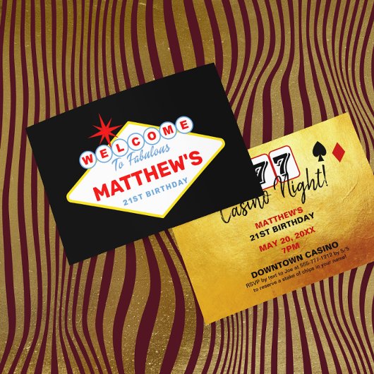 Las Vegas Sign Casino Party Einladung